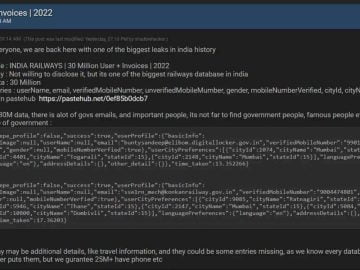 Indian Railways hacked? 30 million data records up for sale