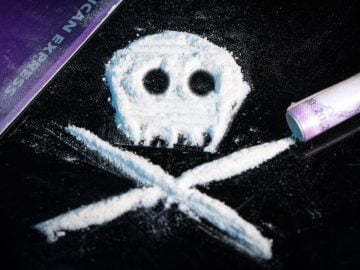 Drugs in the shape of a skull and crossbones