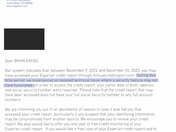 Experian Glitch Exposing Credit Files Lasted 47 Days – Krebs on Security