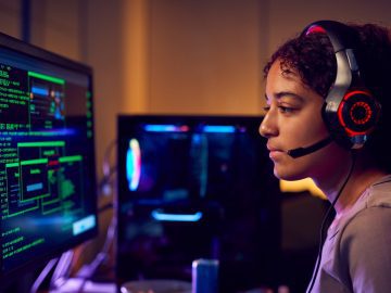 Person working at a computer