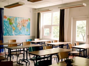 An empty school classroom