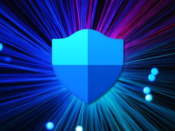 Microsoft Defender logo on a colorful background