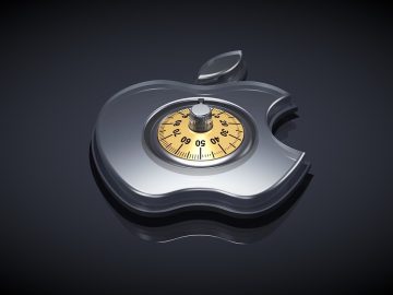 Apple logo with a padlock