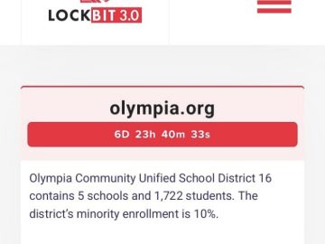 Olympia Community Unified School District Cyberattack, LockBit