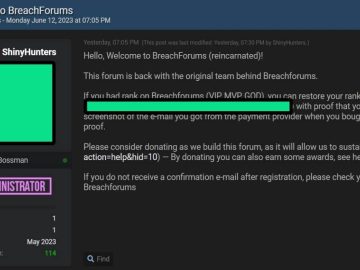 BreachForums Returns Under the Control of ShinyHunters Hackers