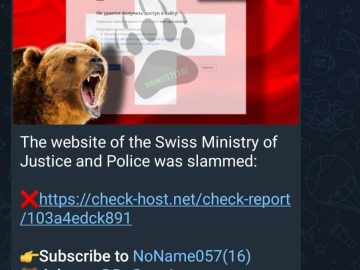 Cyber Attack on Switzerland Continues, NoName Claims Justice Department Website