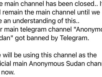 Anonymous Sudan launched a DDoS attack against Telegram