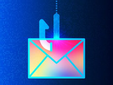 letter on a phishing hook