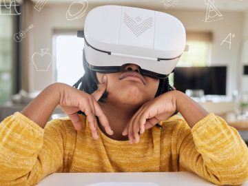 girl wearing a vr headset