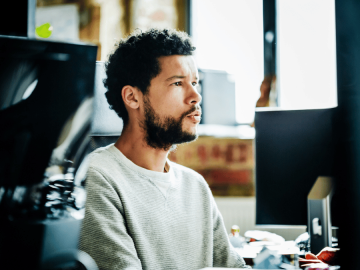 Man working at computer