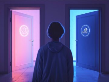 Doors showing Stack Overflow and OpenAI logos