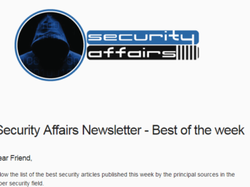 Security Affairs newsletter Round 475 by Pierluigi Paganini – INTERNATIONAL EDITION