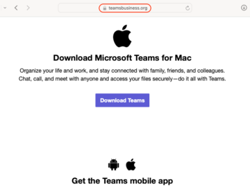 Microsoft Teams for macOS Ad malware