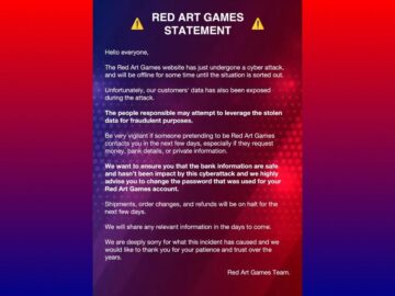 Red Art Games Hacked, Customers Personal Information Exposed