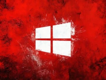 Windows logo with a red background