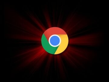 Google Chrome logo with a red flare