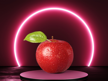 Glowing red apple