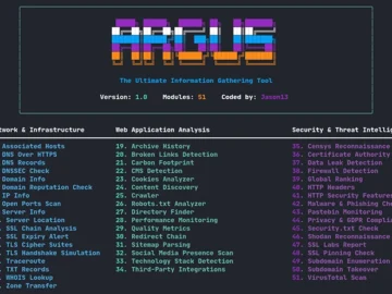 Argus: Open-source information gathering toolkit