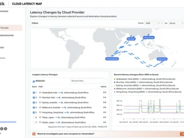 The Cloud Latency Map measures latency across 100+ cloud regions