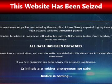 Manson Market domain seized