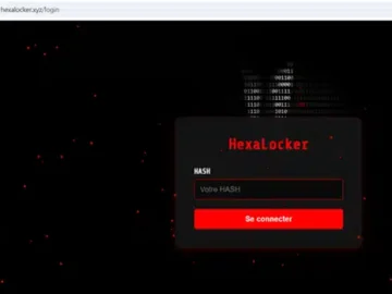 HexaLocker V2 login page