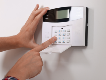 entering pin code for an alarm system