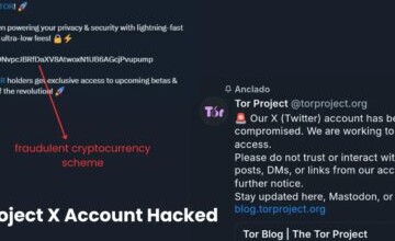 Tor Project X Account Hacked to Promote Cryptocurrency Scheme