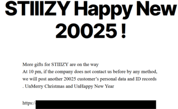 U.S. cannabis dispensary STIIIZY disclosed a data breach