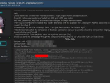 Oracle Denies Breach Amid Hacker’s Claim of Access to 6 Million Records