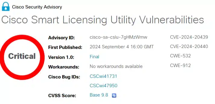 CVE-2024-20439 and CVE-2024-20440