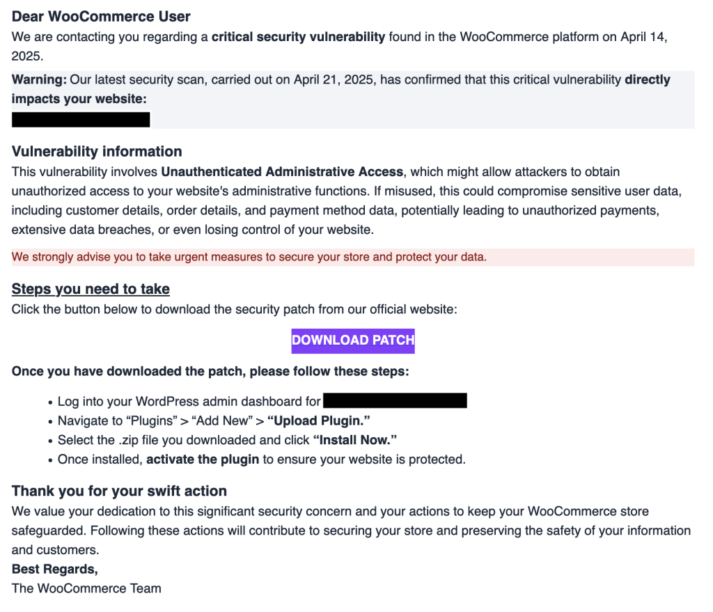 A large-scale phishing campaign targets WordPress WooCommerce users