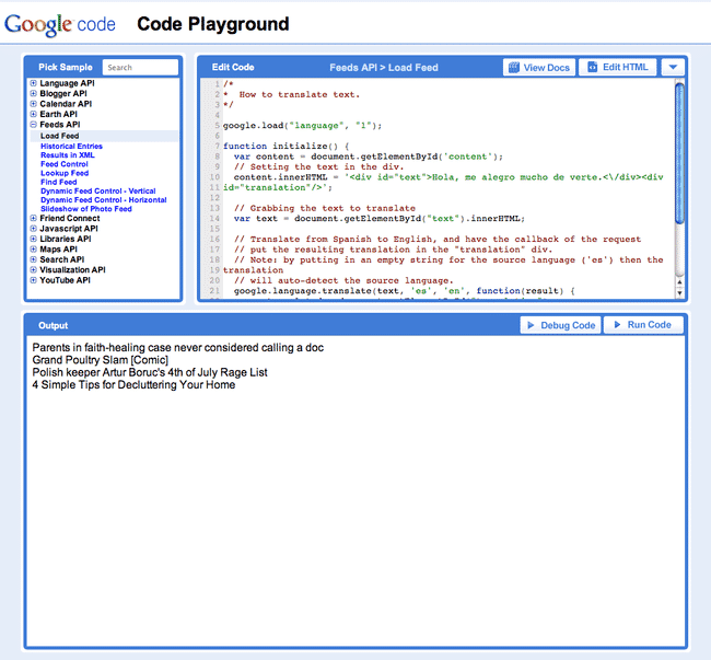 Aggregating and Displaying Your Discovered Content Using Google’s Feed API