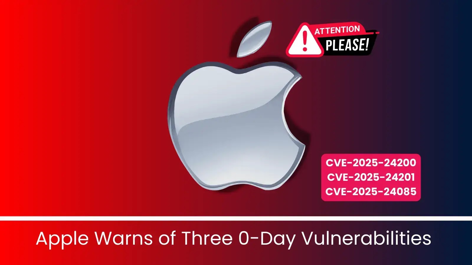 Apple Issues Warning on Three 0-Day Vulnerabilities Under Active Exploitation