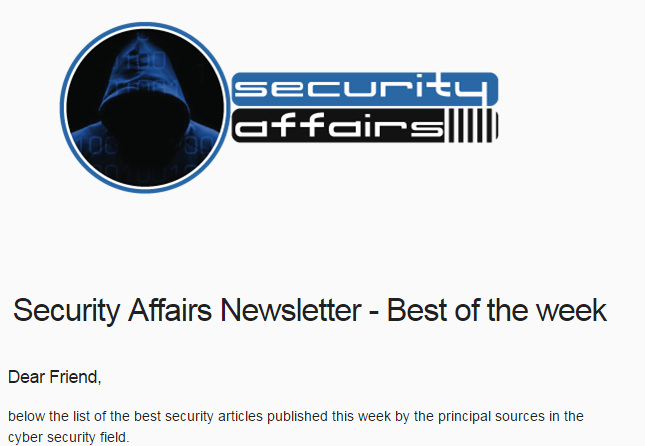 Security Affairs newsletter Round 522 by Pierluigi Paganini – INTERNATIONAL EDITION
