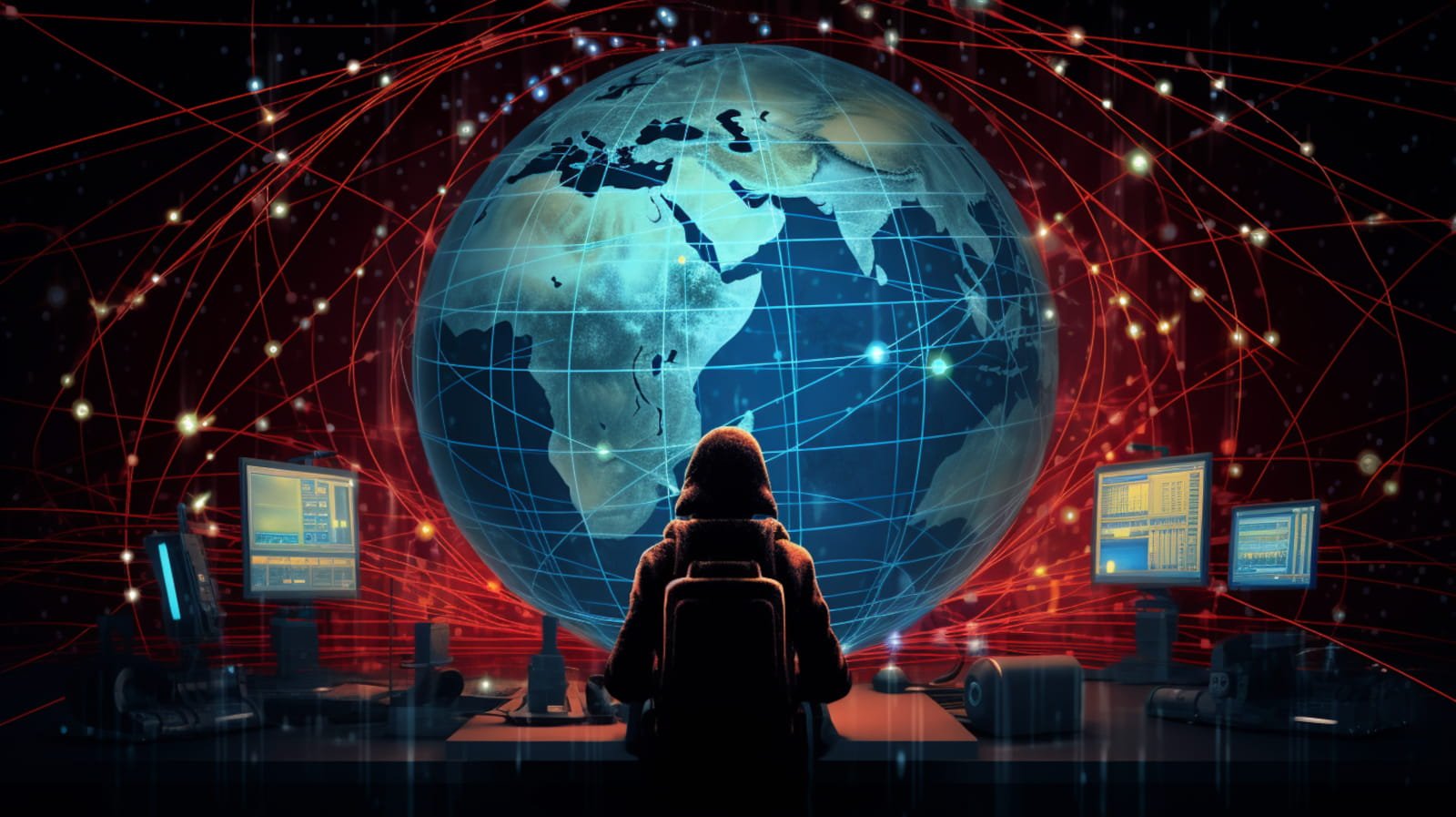 Hacker looking at the world