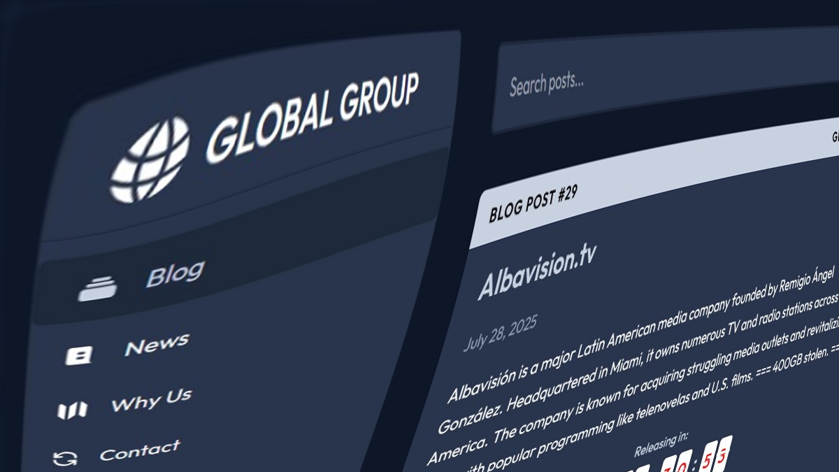 GLOBAL GROUP Ransomware Claims Breach of Media Giant Albavisión