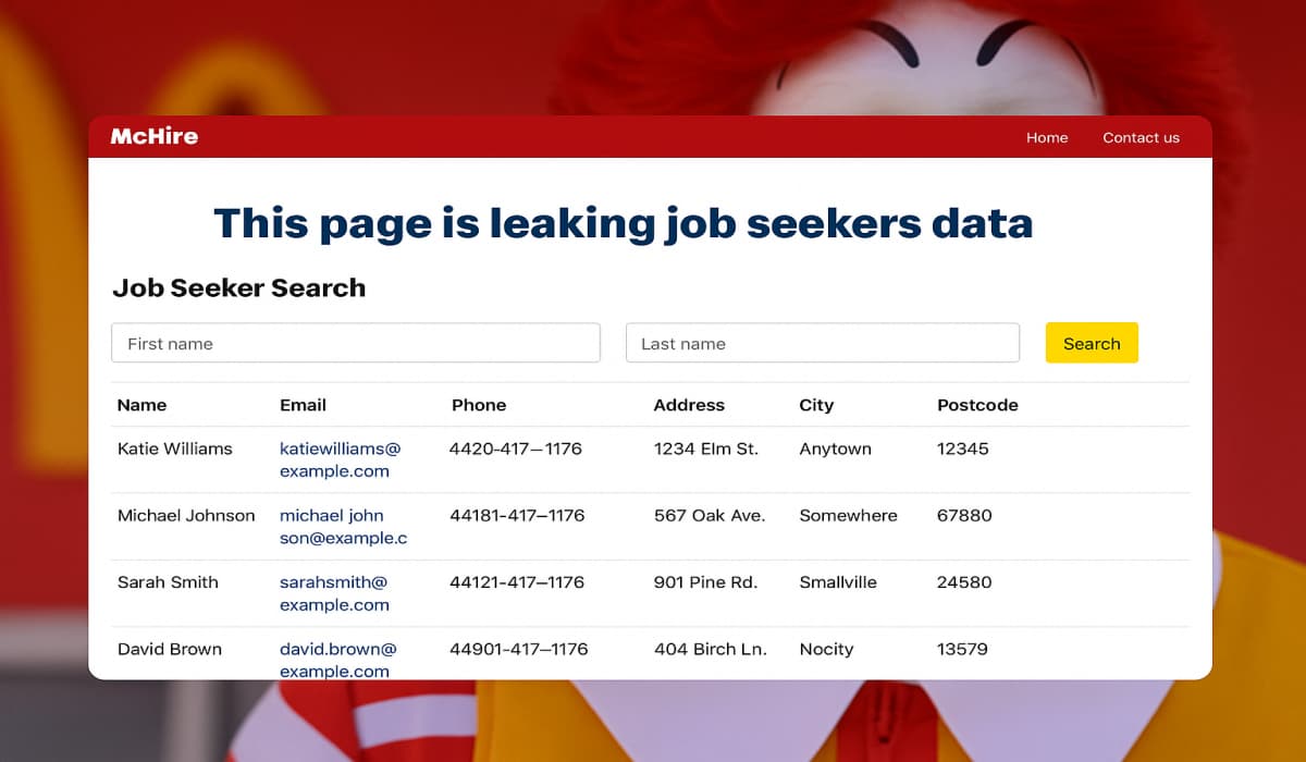 McDonald’s McHire Vulnerability Leaked Data of 64 Million Job Seekers