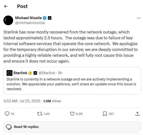 Starlink Outage