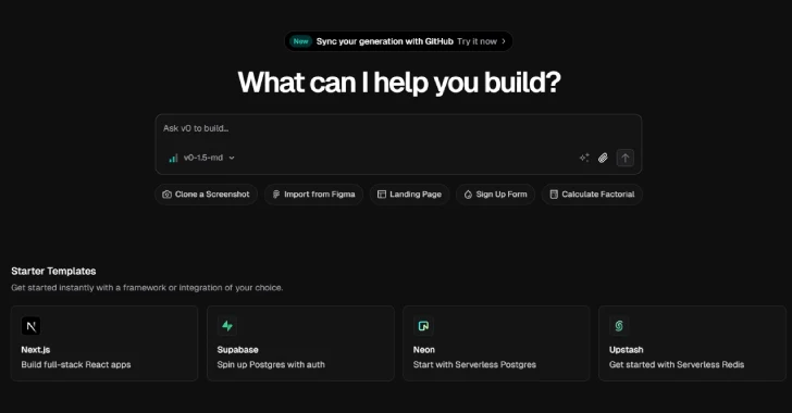 Vercel v0 AI Tool