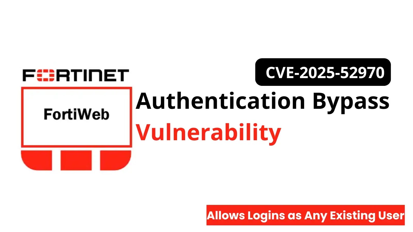 FortiWeb Authentication Bypass Vulnerability Allows Logins as Any Existing User FortiWeb Authentication Bypass Vulnerability Allows Logins as Any Existing User
