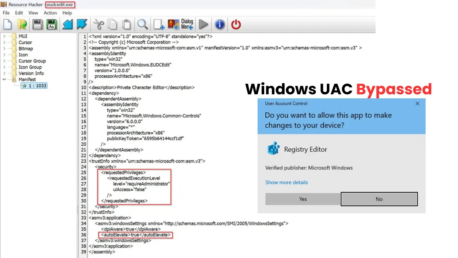Windows User Account Control Bypassed Using Character Editor to Escalate Privileges