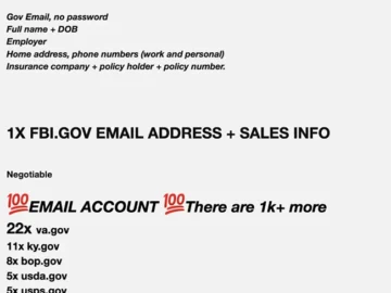 For $40, you can buy stolen police and government email accounts