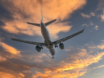 An airplane in the sky