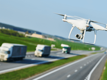 drone over highway