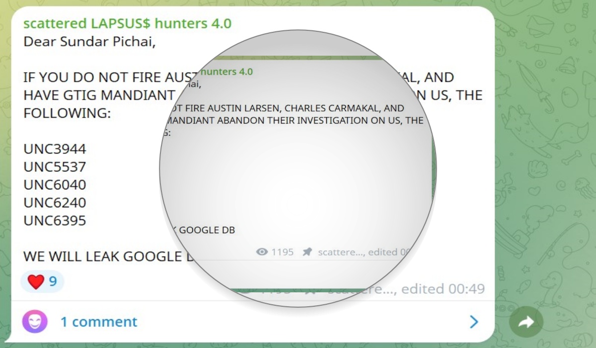 Scattered Lapsus$ Hunters Demand Google Fire Security Experts or Face Data Leak Scattered Lapsus$ Hunters Demand Google Fire Security Experts or Face Data Leak