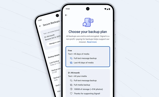 Signal adds secure backup option for chat history Signal adds secure backup option for chat history