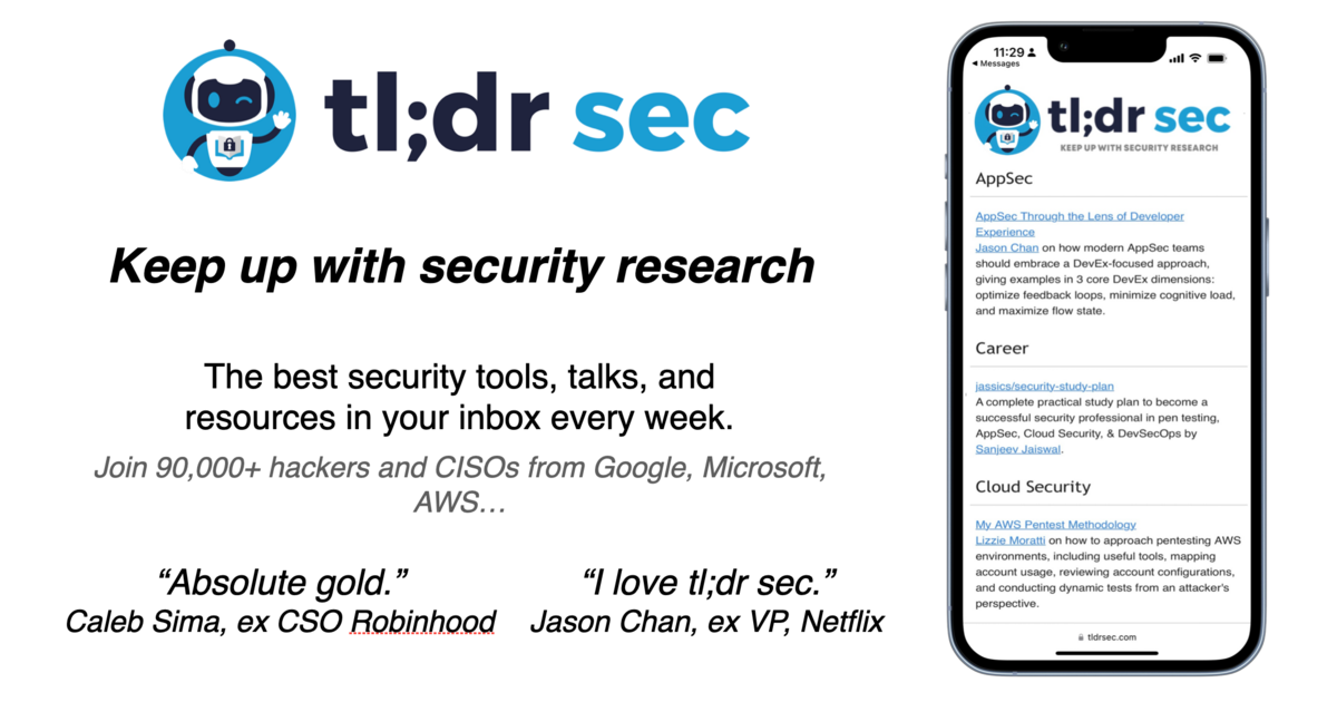 [tl;dr sec] #298 - Good CISO / Bad CISO, AWS Infra Canarytokens, Protect Yourself from Compromised NPM Packages