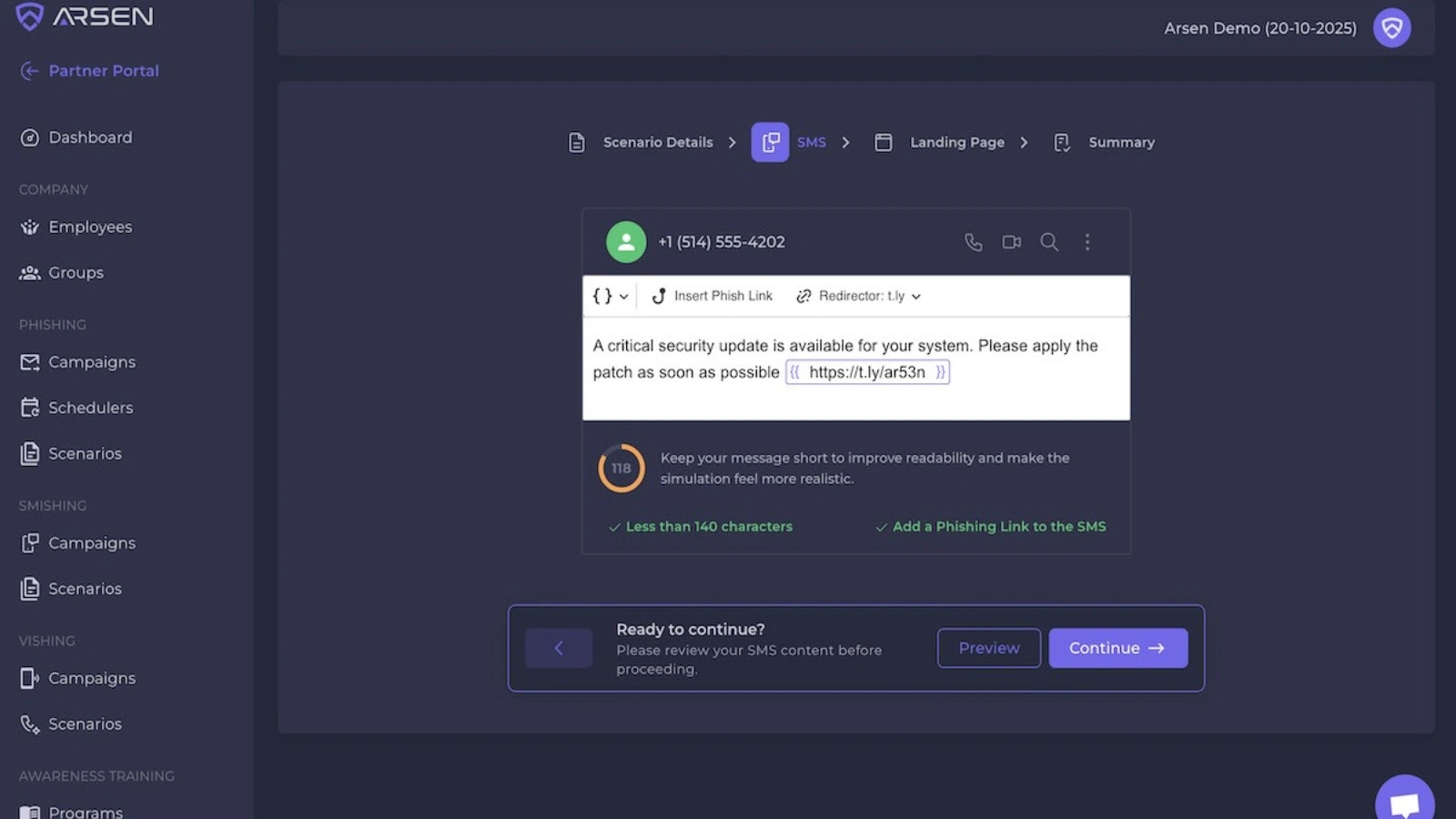 Arsen Launches Smishing Simulation to Help Companies Defend Against Mobile Phishing Threats Arsen Launches Smishing Simulation to Help Companies Defend Against Mobile Phishing Threats