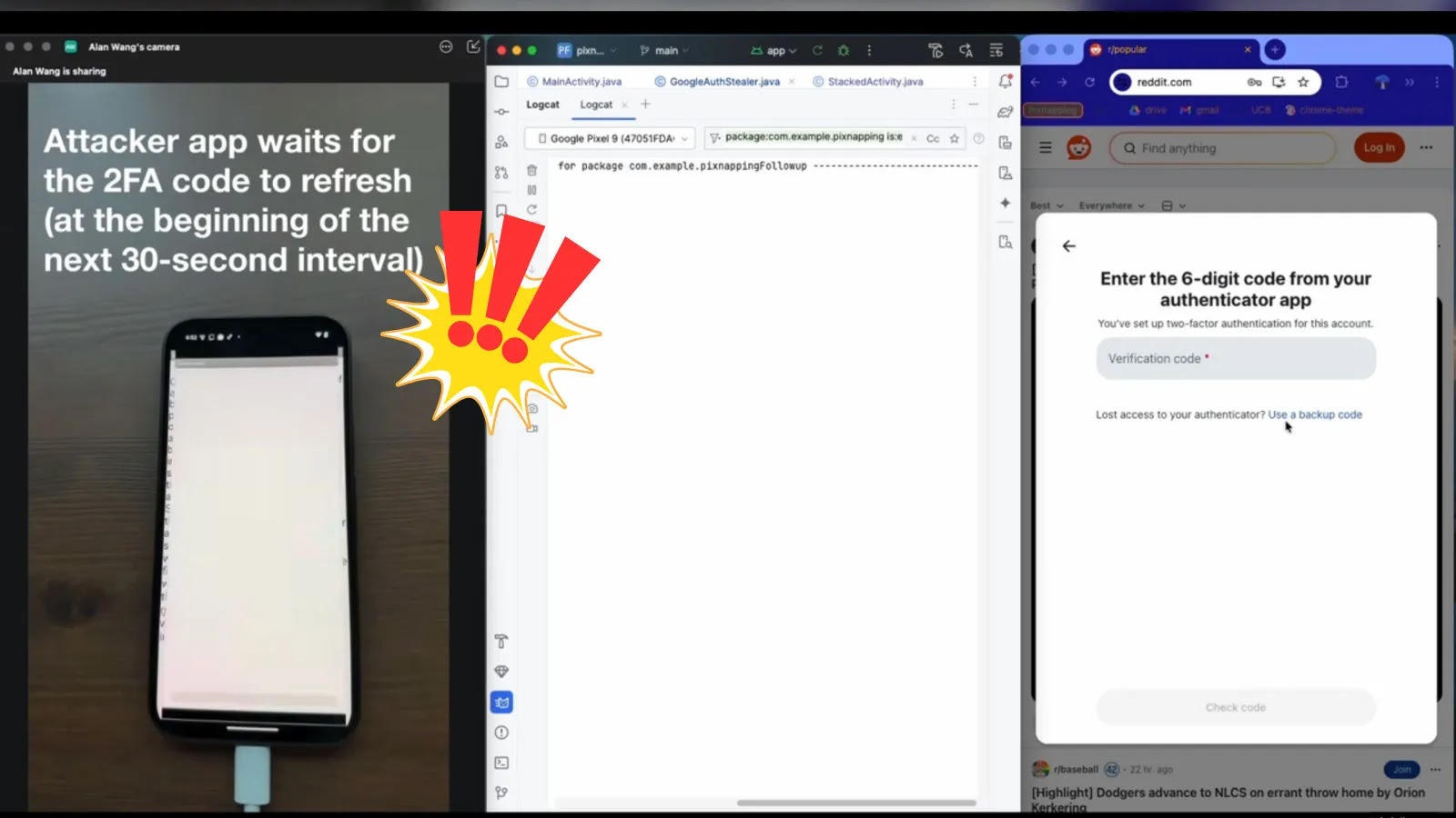 New Pixnapping Attack Steals 2FA Codes From Google Authenticator Within 30 Seconds New Pixnapping Attack Steals 2FA Codes From Google Authenticator Within 30 Seconds