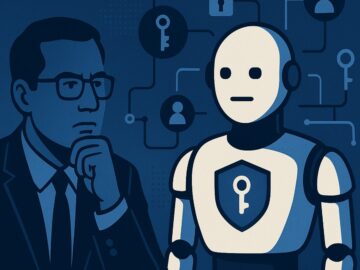 Rethinking identity security in the age of autonomous AI agents Man with a robot